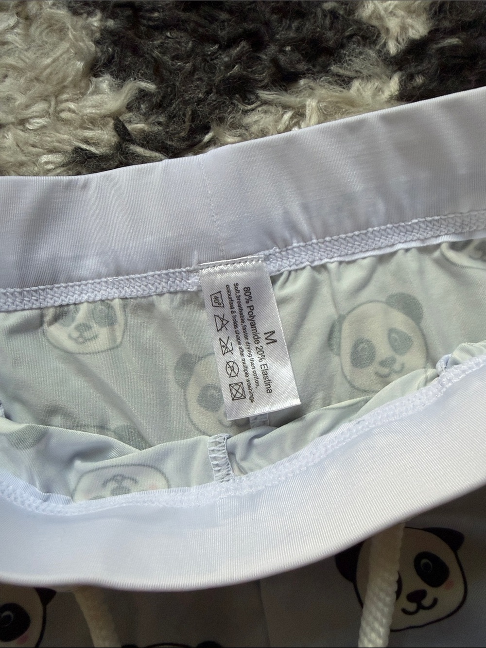 JJ Malibu Panda Bear Print Men's Dolphin Shorts Size Medium - Picture 2 of 7